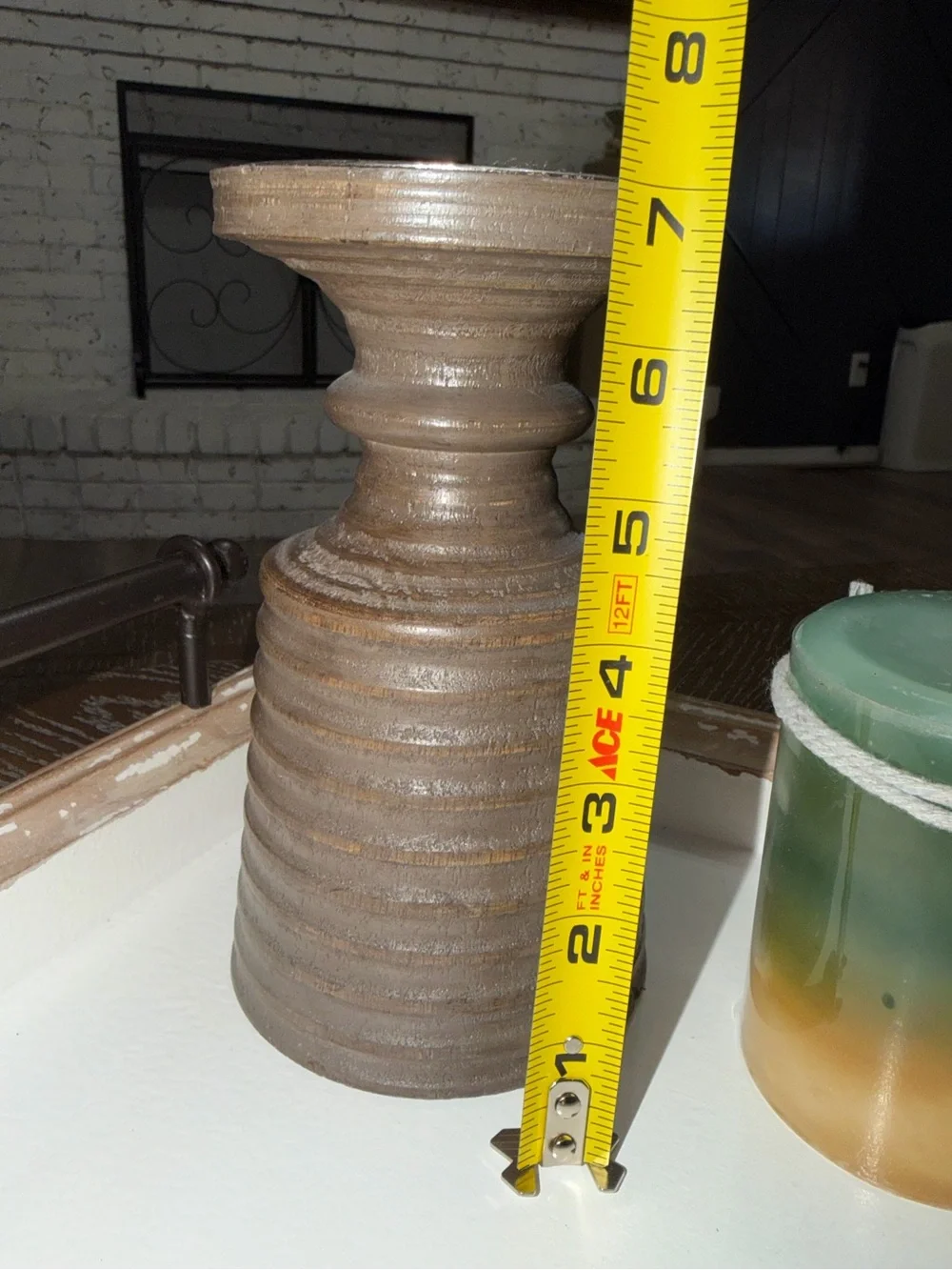 Pier 1 Pillar Candle and Stand